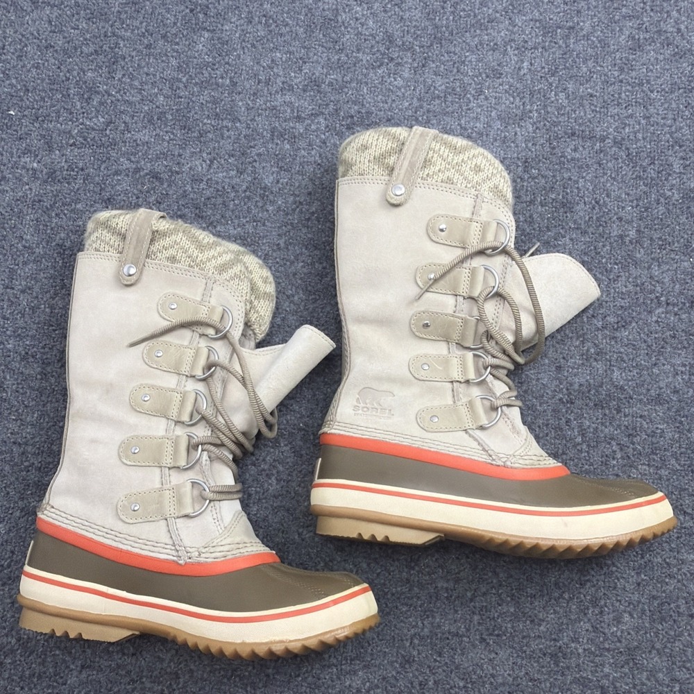 Sorel Women Joan of Arctic Sz 6 Waterproof Knit‎ Winter Snow Boots NL2084-160